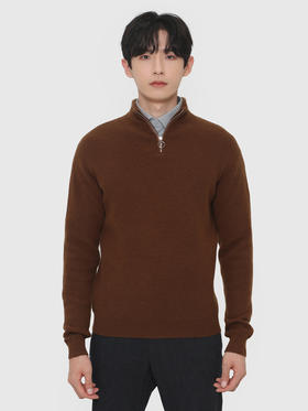 callisto咖色全羊绒半高领拉链款 FRKNW069H