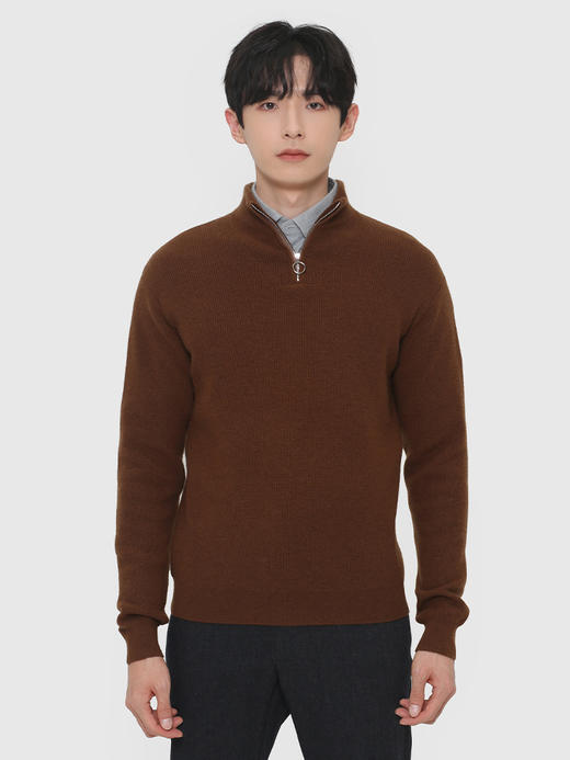 callisto咖色全羊绒半高领拉链款 FRKNW069H 商品图0