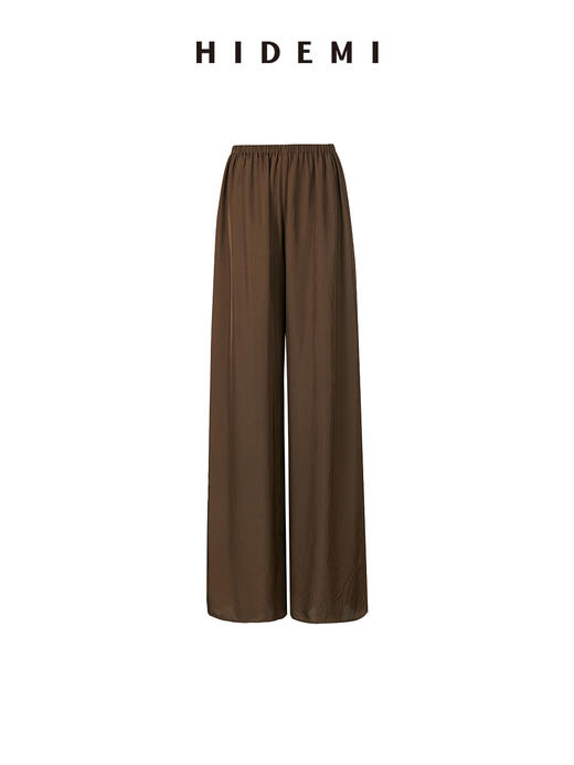 HIDEMI口袋工装感极简大廓形慵懒醋酸套装 衬衫/长裤 巧克力色/香草燕麦 商品图14
