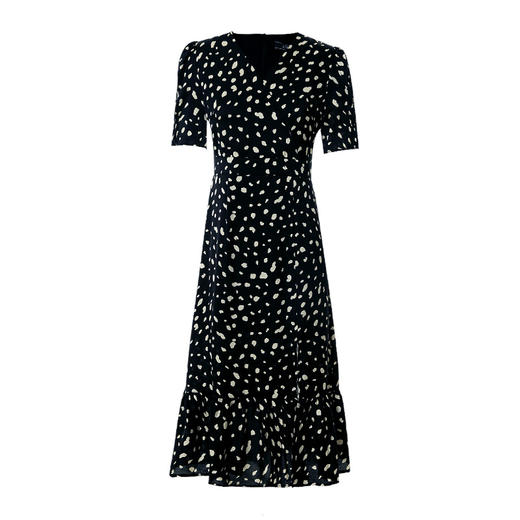 EITIE爱特爱夏季新款时尚V领高腰显瘦印花泡泡袖连衣裙7007749 商品图5