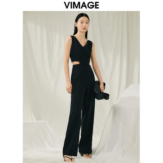 VIMAGE纬漫纪夏季新款高腰修身休闲裤连衣裤V1907519 商品图1