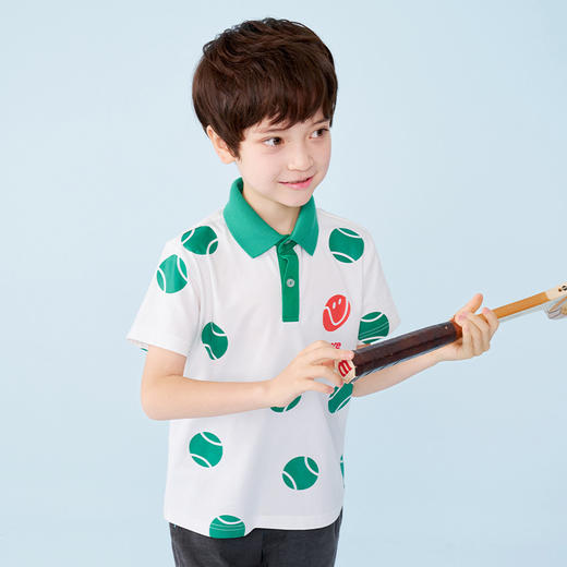 mettekids男童短袖t恤儿童夏季凉感透气polo衫童装中大童休闲上衣 商品图2