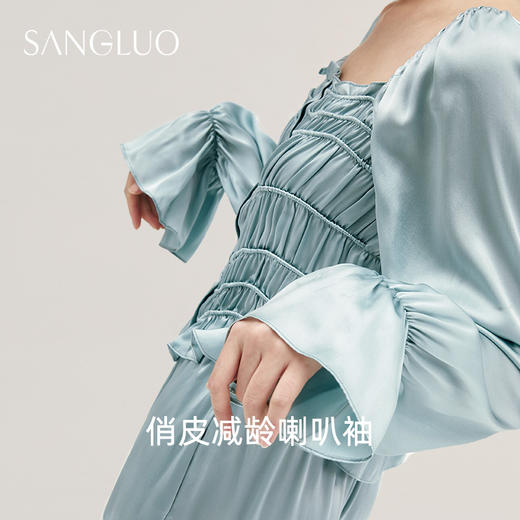 SANGLUO法式宫廷风睡衣套装女桑蚕丝家居服可外穿 商品图3