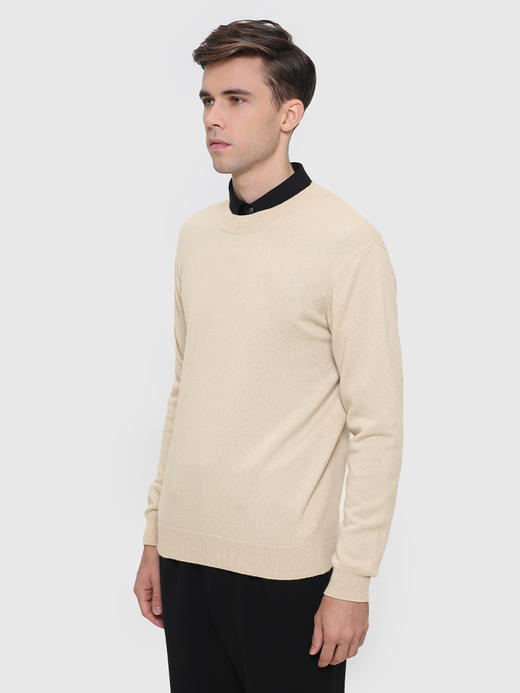 callisto卡其色全羊绒圆领羊毛衫 FRKNW143T 商品图1