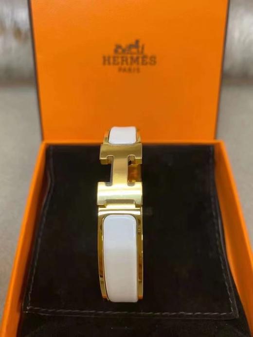 【预定款】爱马仕 Hermes 男女通款窄版珐琅 Clic H手镯 商品图6