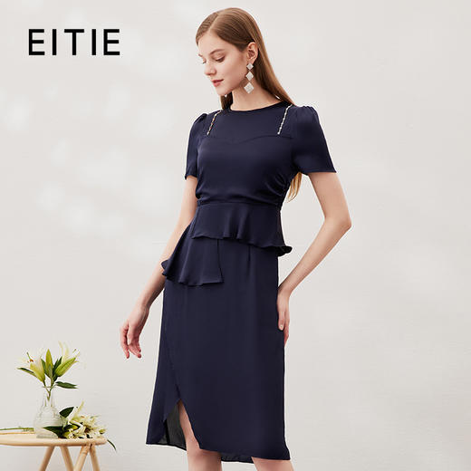 EITIE爱特爱夏季新款法式优雅气质显瘦连衣裙7007724 商品图0