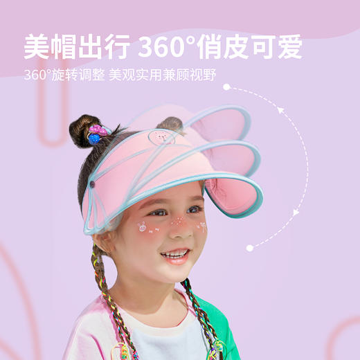 Lemonkid柠檬宝宝冰冰纯色太阳帽 儿童空顶帽UPF50+ 加大帽檐 吸汗透气 商品图2