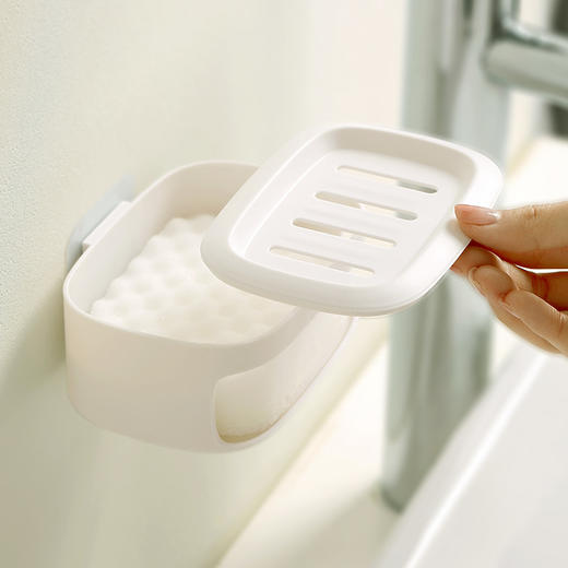 FaSoLa 沥水肥皂盒壁挂式香皂盒免打孔多功能双层家用浴室洗手间悬挂排水 商品图5