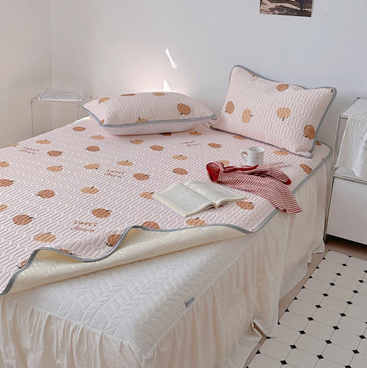 乳胶凉席三件套夏季裸睡家用冰丝可水洗折叠学生宿舍单人席子 商品图2