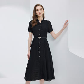 NF8B9斯尔丽瑟俪2023年新品法式浪漫收腰大摆小立领连衣裙