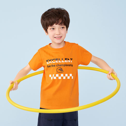 mettekids男童短袖t恤夏季儿童凉感透气童装中大童宽松休闲上衣 商品图2