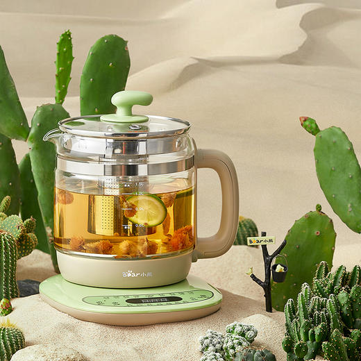 【小程序】小熊养生壶 YSH-B18T1 绿色 蛋架+滤网+4扣点上盖 4螺柱发热盘 无灯款底座 商品图5