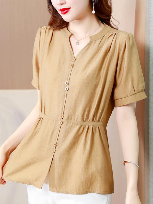 SMZ3906 气质雪纺衬衫女装夏季新款2023显瘦收腰妈妈高端洋气高端小衫上衣 商品图3