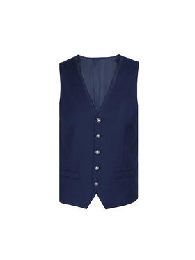 callisto藏蓝全羊毛珐琅扣马夹 FRBWV051C