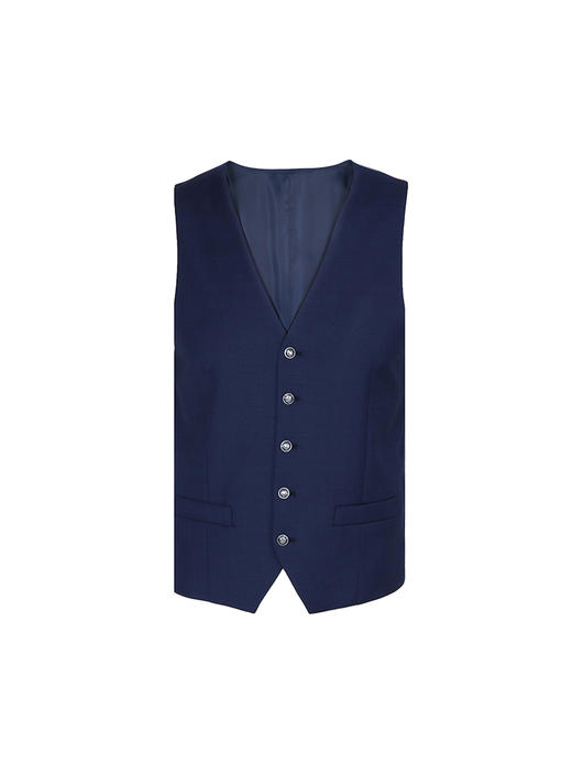 callisto藏蓝全羊毛珐琅扣马夹 FRBWV051C 商品图0