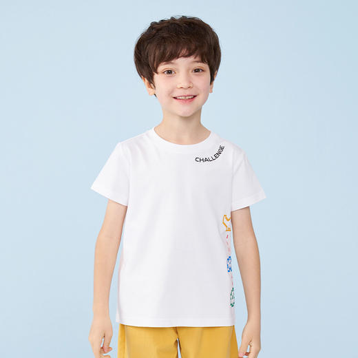 mettekids男童短袖t恤夏季儿童凉感透气童装中大童休闲宽松上衣 商品图2