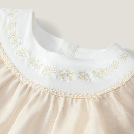 英氏女童连衣裙2023夏季新款飞袖公主裙宝宝礼服裙子YRLCJ2P281A 商品图3