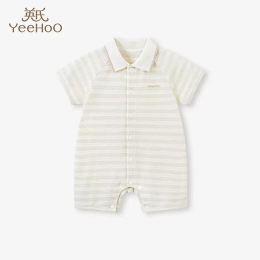英氏新生婴儿哈衣短袖连体衣23夏季短哈翻领男女爬服YRHBJ2P404A 商品图0