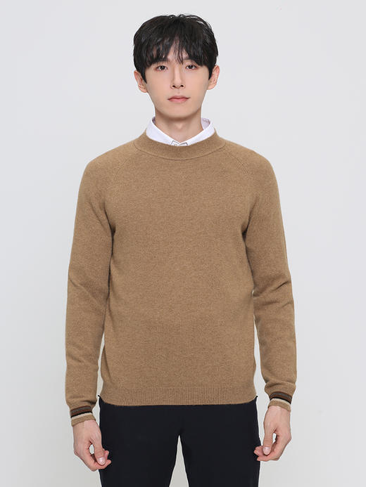 callisto卡其色全羊绒半高领羊毛衫 FRKNW023H 商品图0