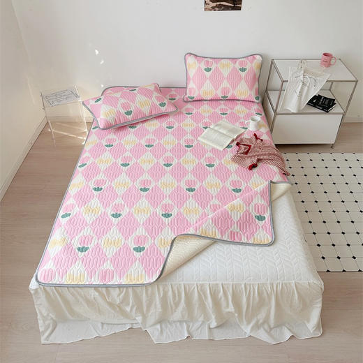 乳胶凉席三件套夏季裸睡家用冰丝可水洗折叠学生宿舍单人席子 商品图6