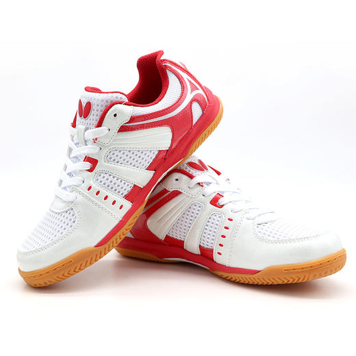 蝴蝶Butterfly LEZOLINE-10-01 专业乒乓球鞋 乒乓球运动鞋 白红色 商品图0