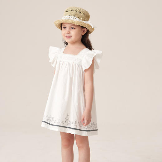 英氏女童连衣裙子23夏季新款女宝纯棉方领可爱公主裙YRLCJ2P298A 商品图1