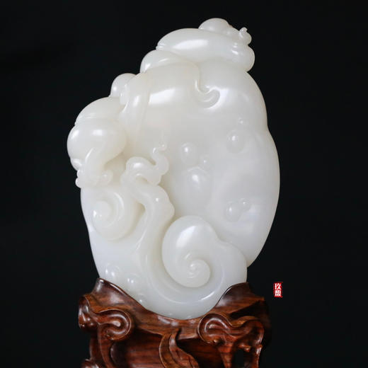 和田玉（羊脂玉）籽料摆件--灵芝童子 409.81g 商品图1