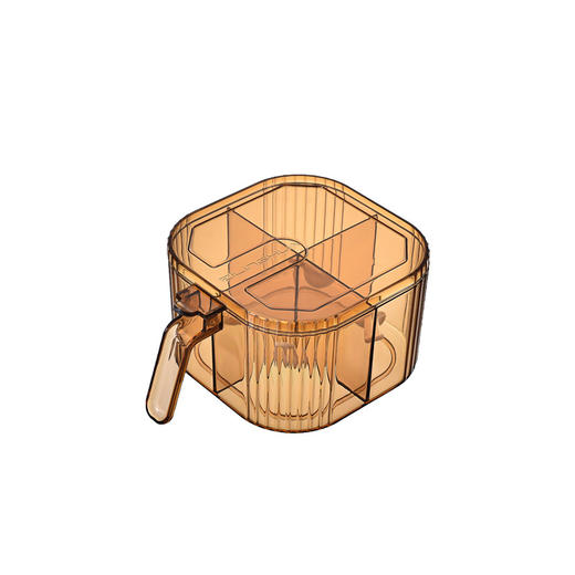 「三色可选！四分格调味盒」一体多格家用厨房用品透明调料盒盐味精佐料调味罐组合套装 商品图4