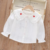 【100%纯棉时尚花边衬衣】新款女童衬衫长袖春秋款纯棉翻领花边韩版上衣女孩洋气童装 商品缩略图3
