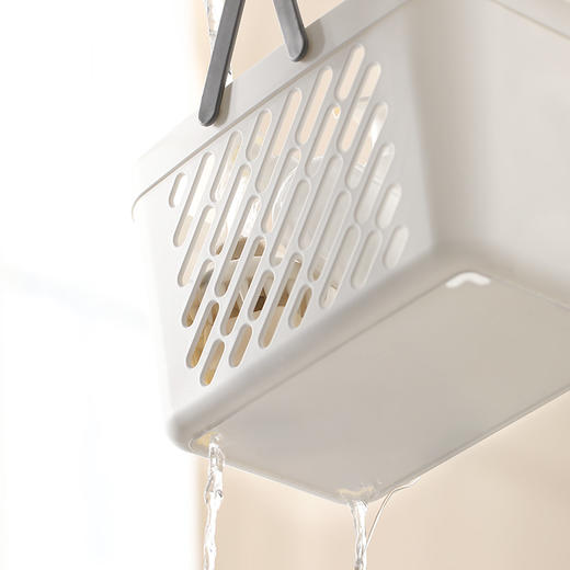 FaSoLa 浴室手提洗澡篮子洗漱用品杂物收纳筐塑料学生卫生间沐浴收纳框 商品图3