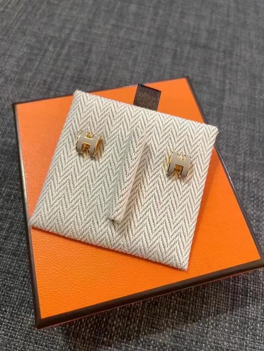 【预定款】爱马仕 Hermes 女士玫瑰金樱花粉 Mini Pop H耳环/耳钉 原装全套礼盒 商品图2