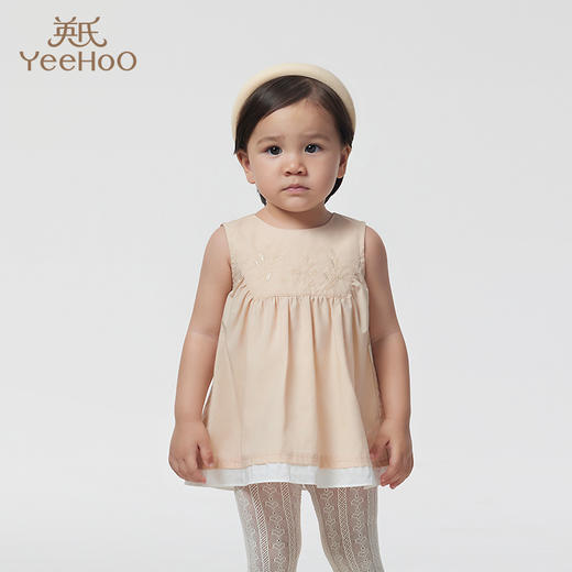 英氏童装纯棉无袖背心裙2023夏季YRLFJ2P297A 商品图0