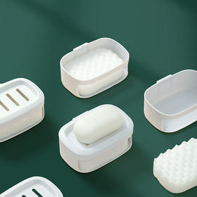 FaSoLa 沥水肥皂盒壁挂式香皂盒免打孔多功能双层家用浴室洗手间悬挂排水