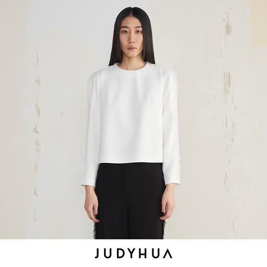JUDYHUA 毛边设计款上衣 商品图0