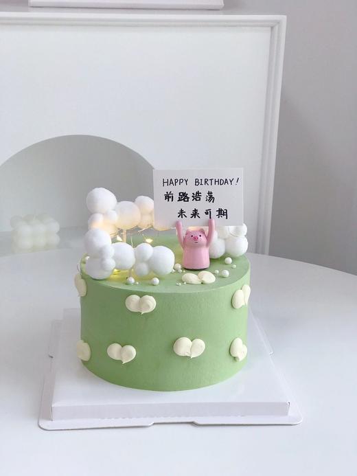 举牌猪 （文字可改 10字内）一鲜奶动物奶油蛋糕 商品图0