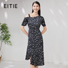 EITIE爱特爱夏季新款时尚洋气单露肩高腰显瘦印花连衣裙7007747 商品缩略图0