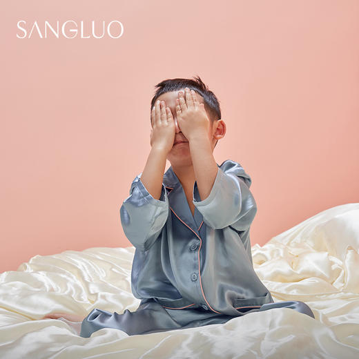 可爱灵气真丝睡衣套装SANGLUO桑罗舒适儿童桑蚕丝家居服童装 商品图4