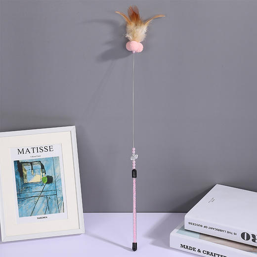 玲宠宠物猫咪逗猫棒羽毛铃铛钢丝杆互动玩具钢丝羽毛逗猫杆柔韧安全 商品图7