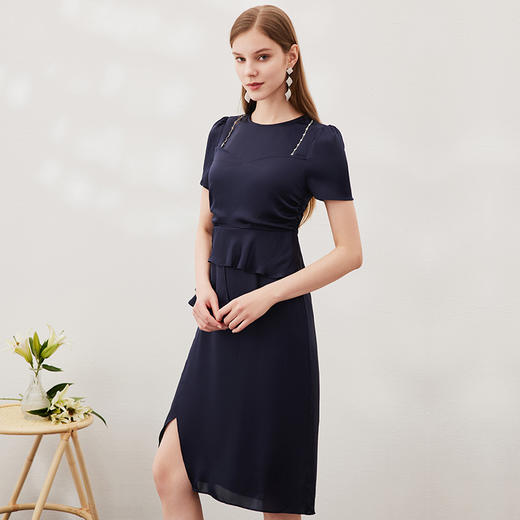 EITIE爱特爱夏季新款法式优雅气质显瘦连衣裙7007724 商品图1