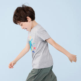 mettekids男童短袖t恤儿童夏季凉感透气童装中大童圆领速干上衣