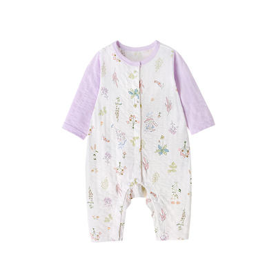 英氏连体蛤衣新生儿纯棉轻薄提花爬服YLHAJ12007A YLHAJ12008A YLAAJ12008A YLAAJ12007A 商品图4
