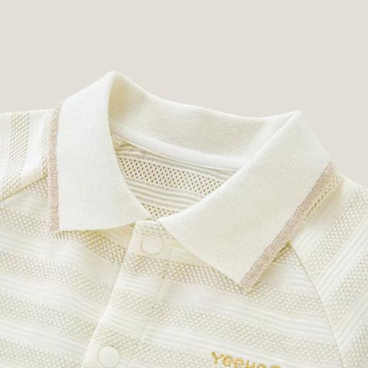 英氏新生婴儿哈衣短袖连体衣23夏季短哈翻领男女爬服YRHBJ2P404A 商品图1