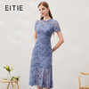 EITIE爱特爱夏季新款洋气镂空蕾丝显瘦收腰连衣裙女裙7007732 商品缩略图0