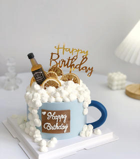 翻糖“干杯”一鲜奶动物奶油蛋糕