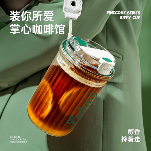 炊大皇（COOKER KING）咖啡杯高颜值Tritan材质加厚塑料杯吸管直饮两用男女生吸管杯水杯450ml 商品图1