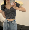 裁缝学苑AQ168新款v领正肩短袖t恤纸样女装高腰短款上衣服装打板 商品缩略图3