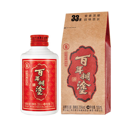 百年糊涂红色经典小百年33度浓香型125mL*24瓶（咨询有礼） 商品图1