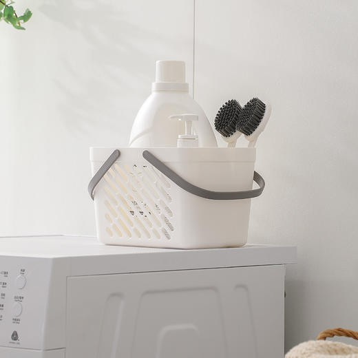 FaSoLa 浴室手提洗澡篮子洗漱用品杂物收纳筐塑料学生卫生间沐浴收纳框 商品图9