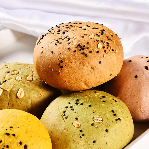 【五谷杂粮欧包】紫薯、南瓜、抹茶、黑麦4种口味，粗粮代餐面包早餐全麦面包烧麦夏日中式好物 商品图0