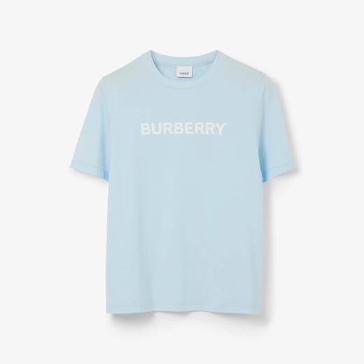 BURBERRY 巴宝莉 女士徽标印花棉质圆领短袖T恤 浅蓝色 8063581 A1397 商品图0